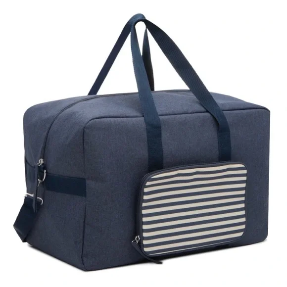 Navy Blue Striped Weekender Bag - Picture 2 of 9